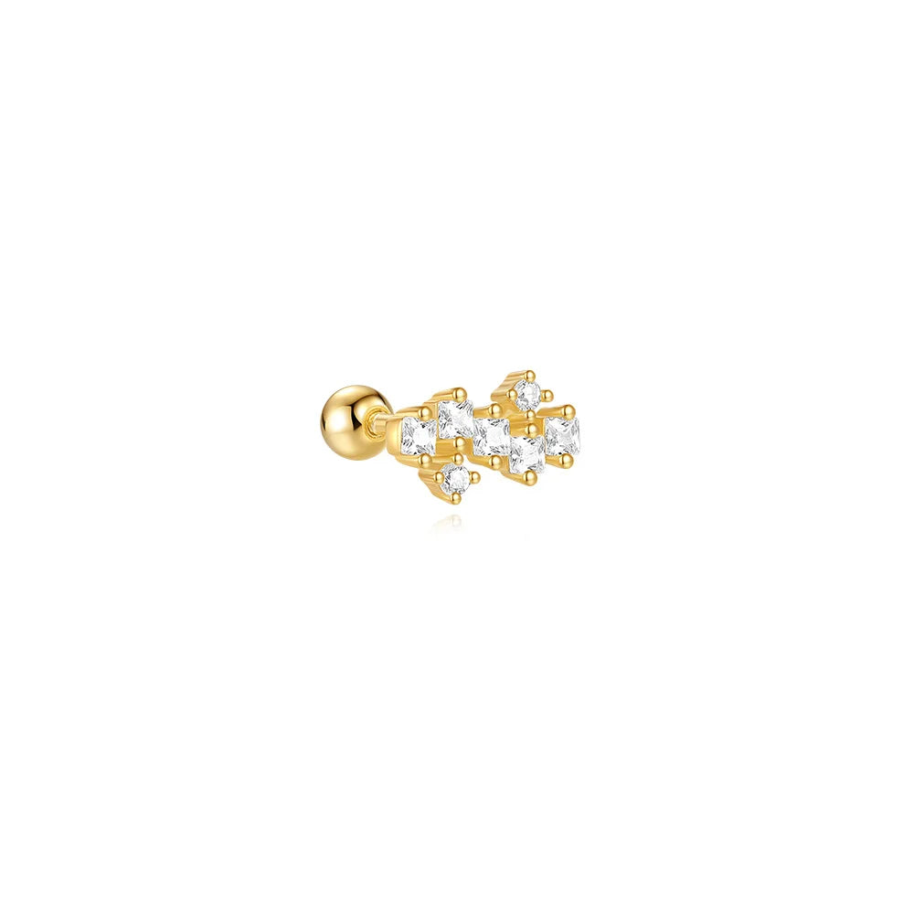 Heart Round Ball Flat Helix Piercing Earring 925 Sterling Silver Ear Studs Geometric Zircon Exquisite Trinket Studs Aretes