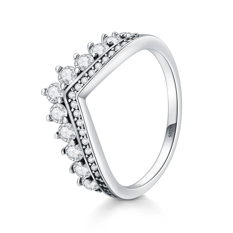 Modian Silver Gold Rose Shining Rings for Women Fashion 100% 925 Sterling Silver Stackable Finger Ring Wedding Statement Jewelry