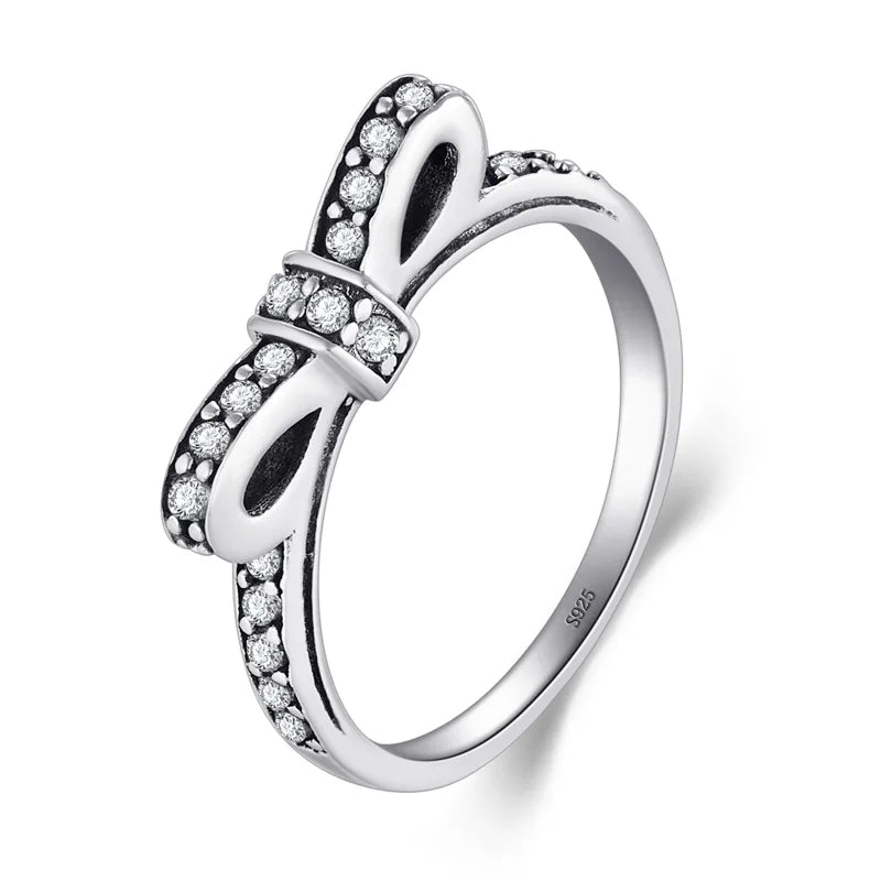 Modian Silver Gold Rose Shining Rings for Women Fashion 100% 925 Sterling Silver Stackable Finger Ring Wedding Statement Jewelry