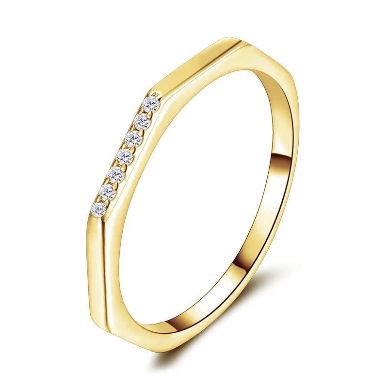 Modian Silver Gold Rose Shining Rings for Women Fashion 100% 925 Sterling Silver Stackable Finger Ring Wedding Statement Jewelry