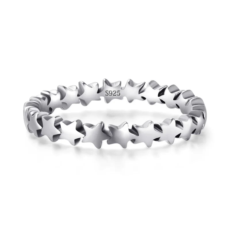 Modian Silver Gold Rose Shining Rings for Women Fashion 100% 925 Sterling Silver Stackable Finger Ring Wedding Statement Jewelry