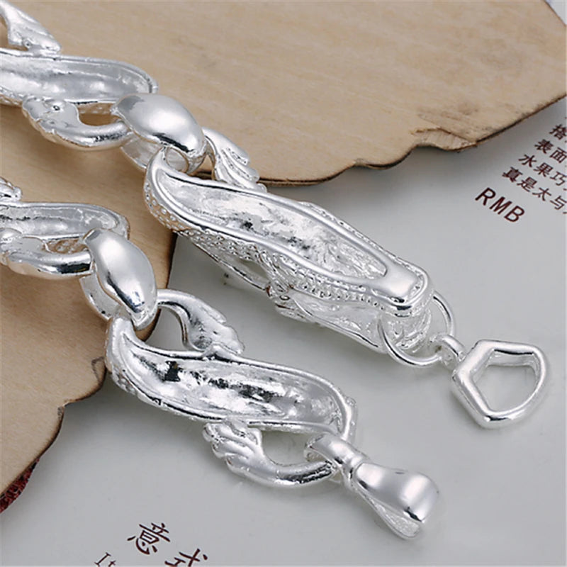 925 Sterling Silver Dragon Cuff Bracelet For Man Women Charm Wedding Engagement Party Fashion Jewelry