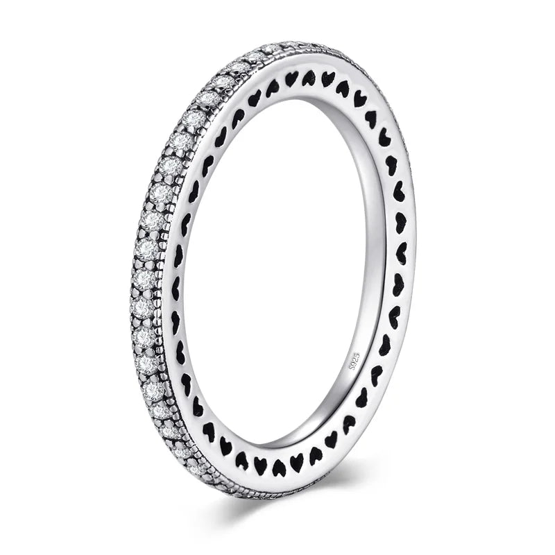 Modian Silver Gold Rose Shining Rings for Women Fashion 100% 925 Sterling Silver Stackable Finger Ring Wedding Statement Jewelry