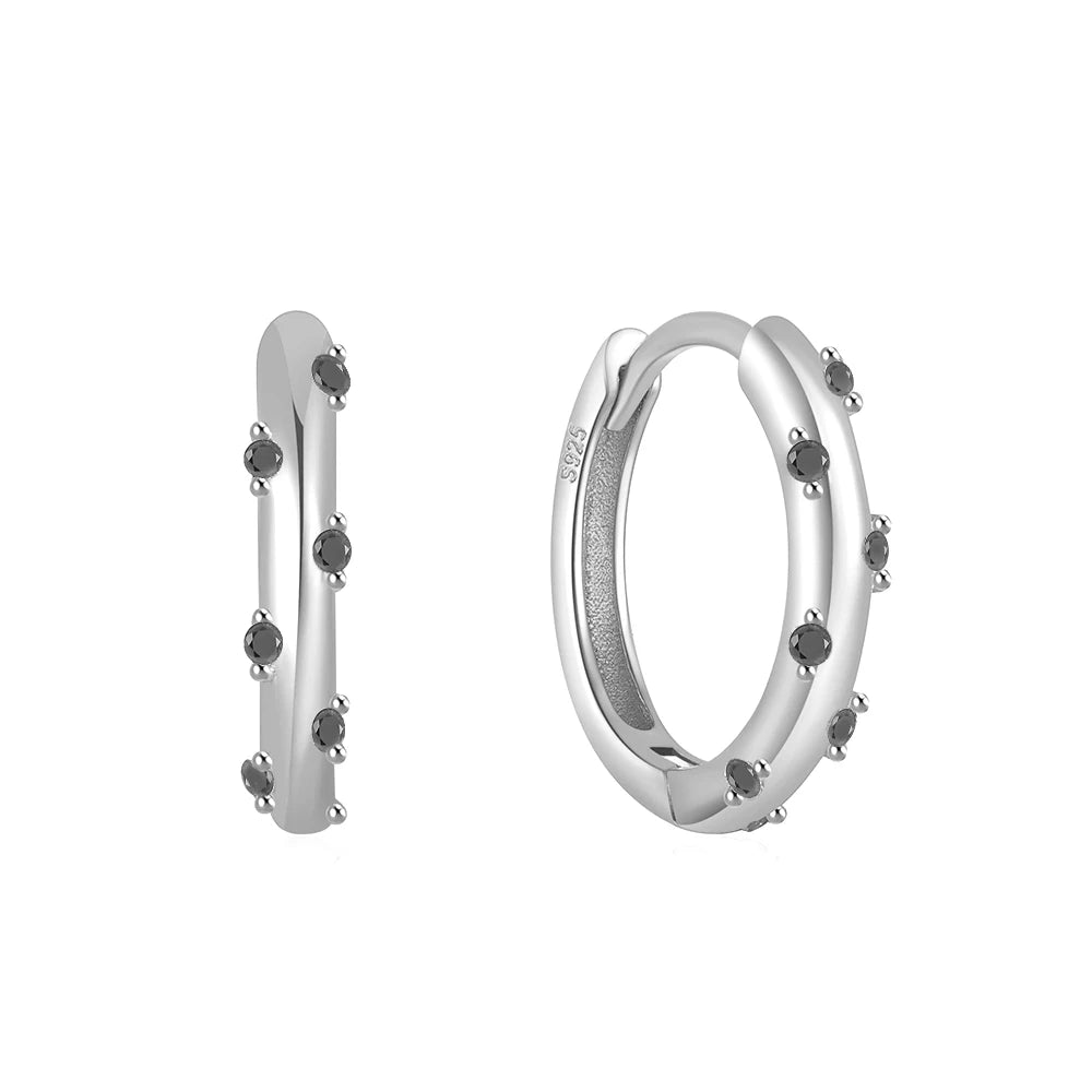 925 Sterling Silver Glossy Hoop Earrings Gold Color Tiny Cartilage Piercing Small Huggie Earring Fine Jewelry Accessories