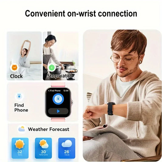 2025 Smart Watch Answer Make Call Message Preview Sport Mode DIY Dial Sleep Monitor Smart Watch for Men Women Gifts