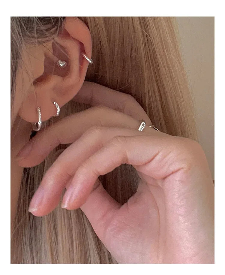 925 Sterling Silver Earrings Temperament Simple for Women Wedding Jewelry Accessories