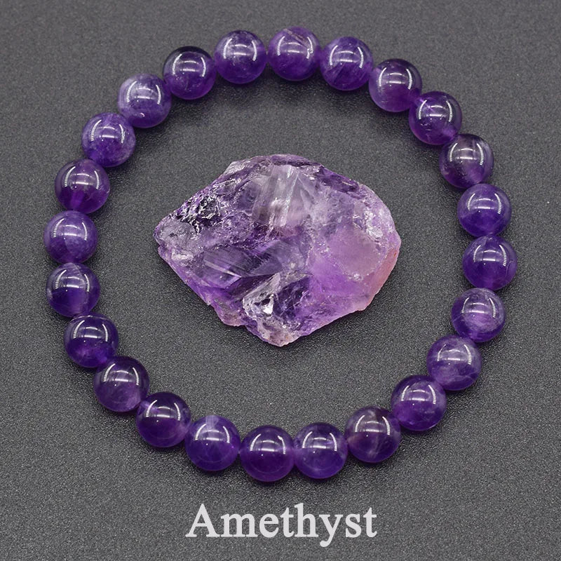 Original Reiki Blue Apatite Beads Bracelet Men Women Natural Lapis Lazuli Amethyst Yellow Tiger Eye Stone Beads Bracelet Jewelry