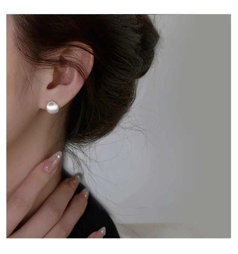 925 Sterling Silver hoop Korean geometric Round Earrings Simple Temperament Exquisite Hot Semale Sexy Jewelry Gift