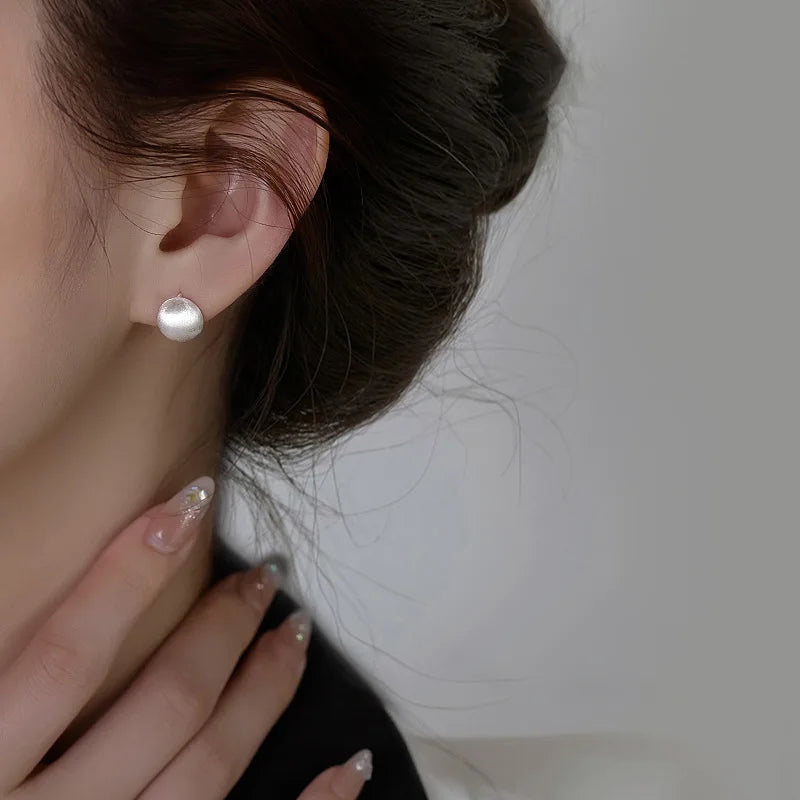 925 Sterling Silver hoop Korean geometric Round Earrings Simple Temperament Exquisite Hot Semale Sexy Jewelry Gift