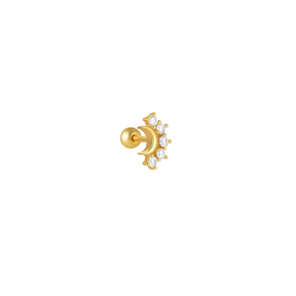 Heart Round Ball Flat Helix Piercing Earring 925 Sterling Silver Ear Studs Geometric Zircon Exquisite Trinket Studs Aretes