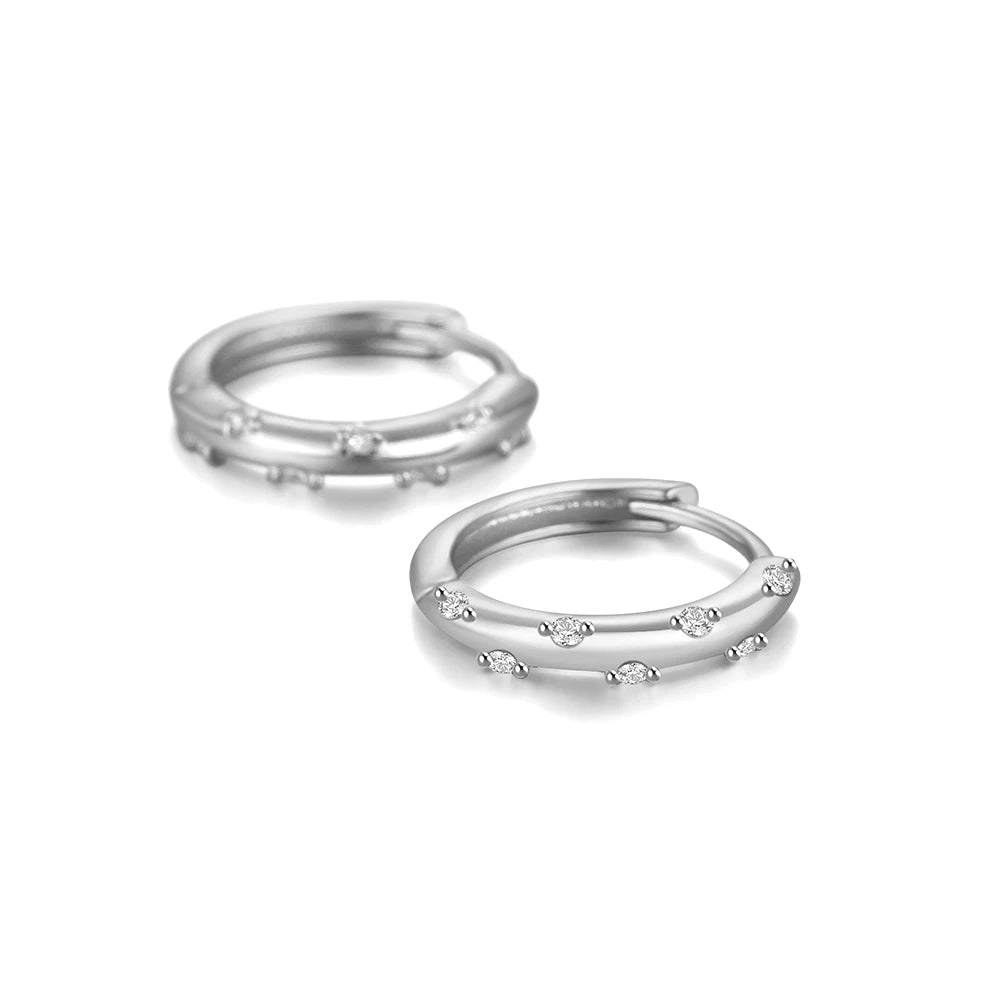 925 Sterling Silver Glossy Hoop Earrings Gold Color Tiny Cartilage Piercing Small Huggie Earring Fine Jewelry Accessories