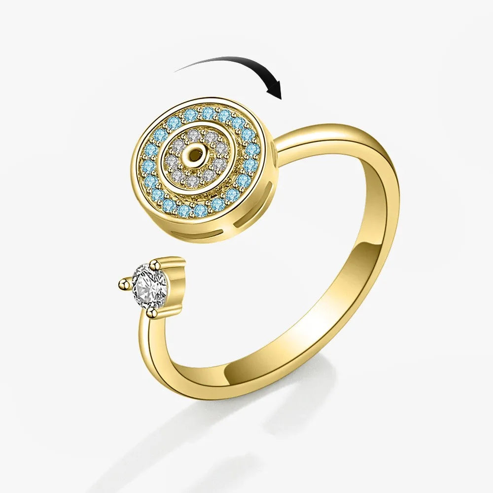 ELYSIUM sunflower fidget ring – rotating relief for daily stress.