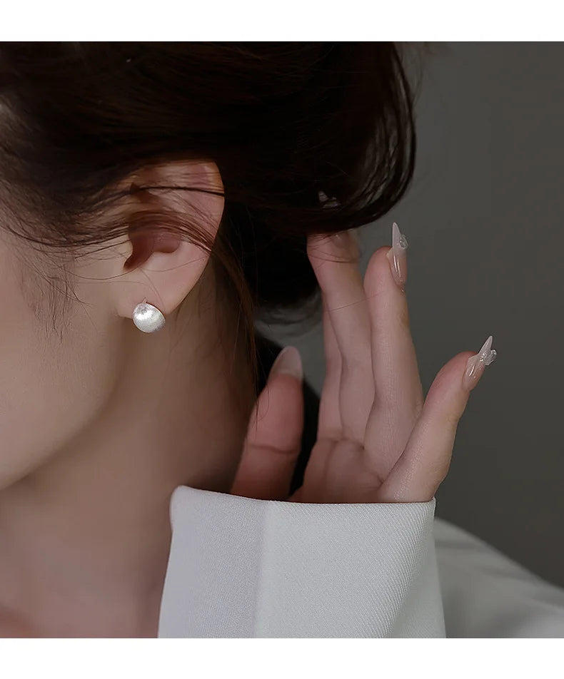 925 Sterling Silver hoop Korean geometric Round Earrings Simple Temperament Exquisite Hot Semale Sexy Jewelry Gift