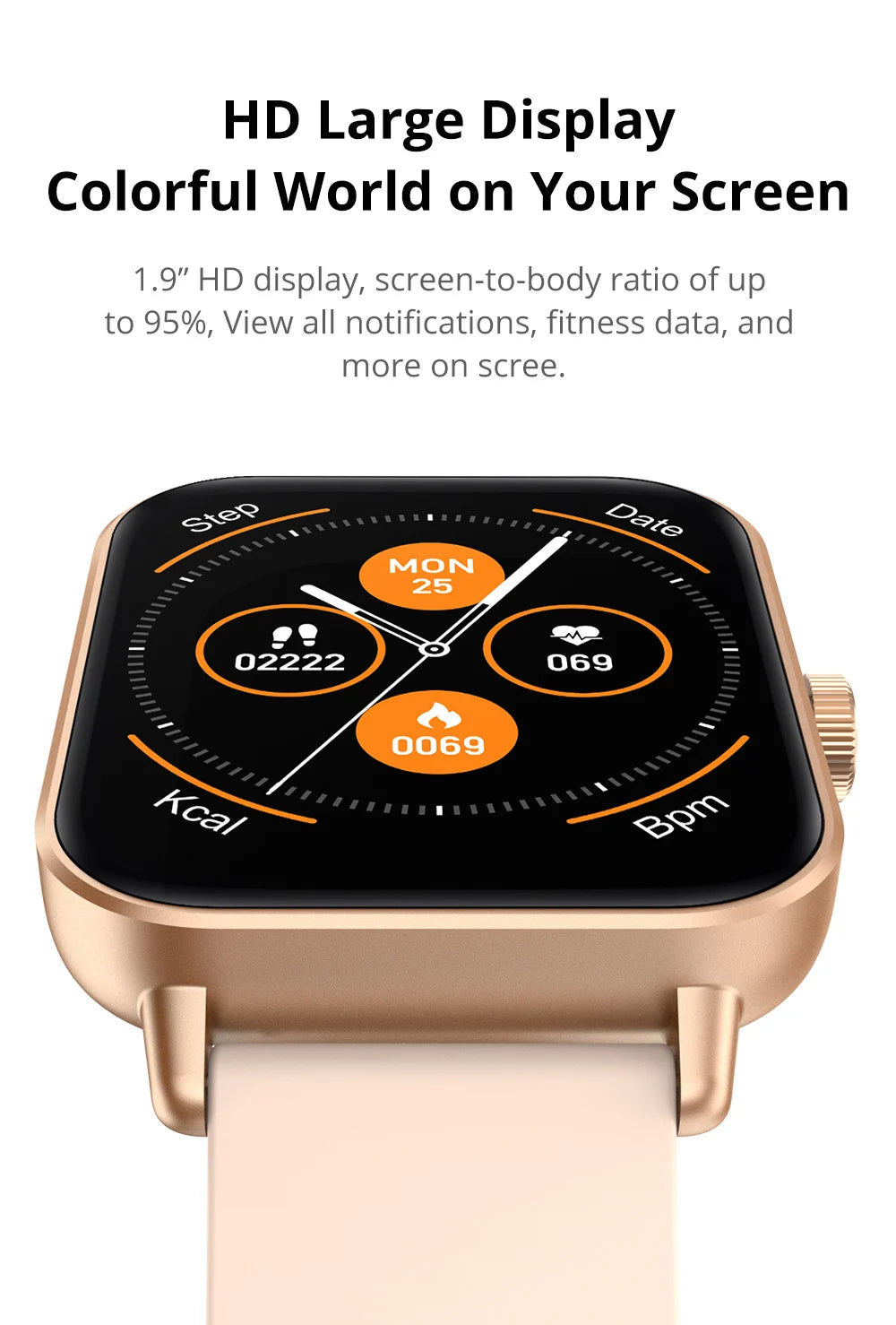 Voice Calling Smart Watch Ultra 1.9 inch Screen 24H Health Monitor 100+ Sports Modes, Bluetooth Smartwatch Men Women