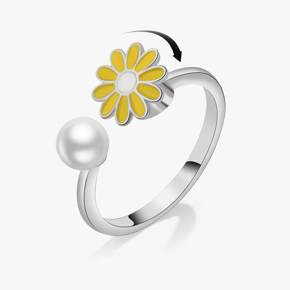 ELYSIUM sunflower fidget ring – rotating relief for daily stress.