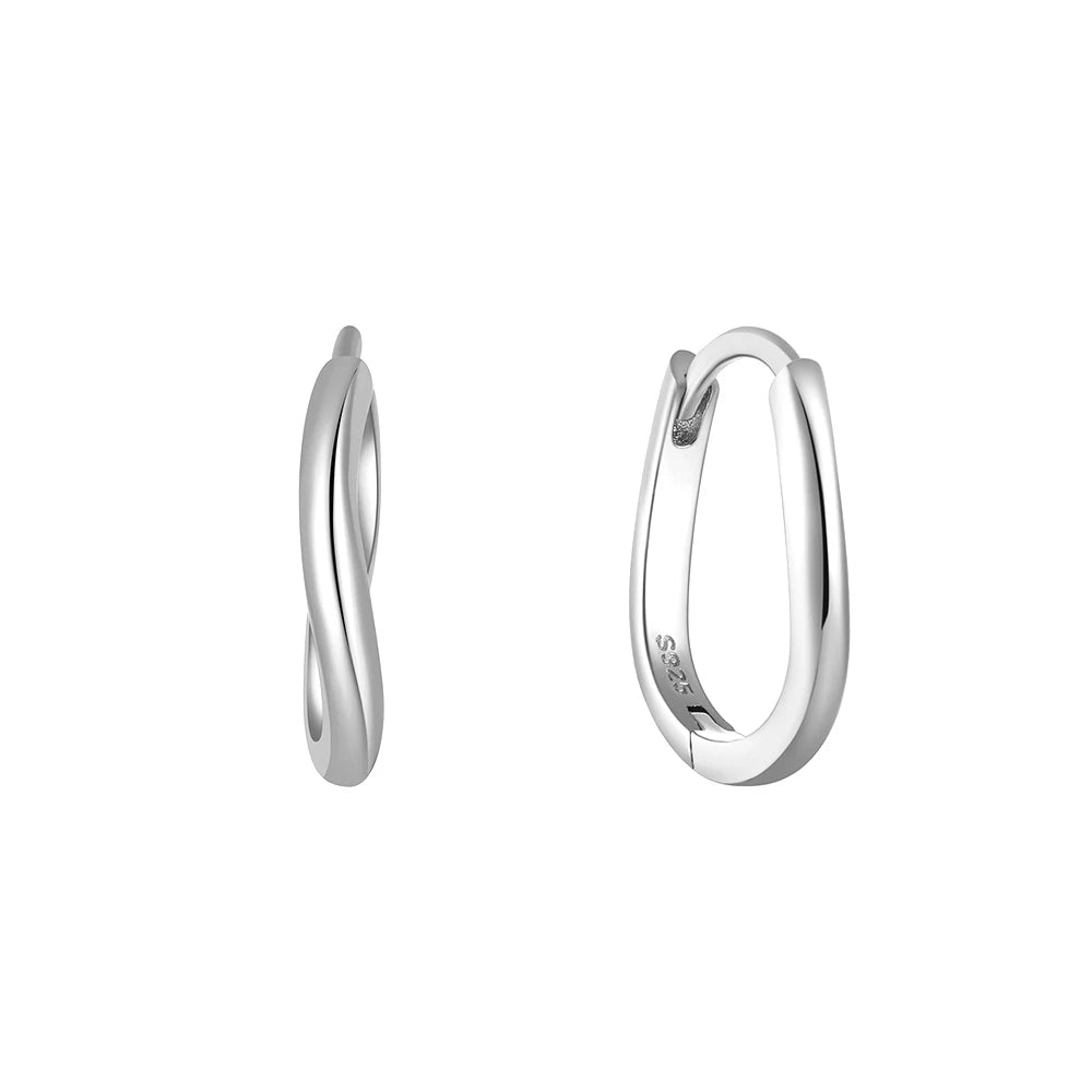 925 Sterling Silver Glossy Hoop Earrings Gold Color Tiny Cartilage Piercing Small Huggie Earring Fine Jewelry Accessories