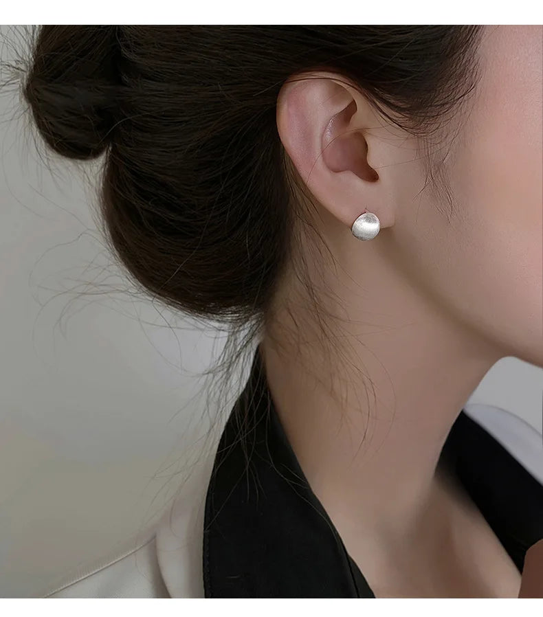 925 Sterling Silver hoop Korean geometric Round Earrings Simple Temperament Exquisite Hot Semale Sexy Jewelry Gift
