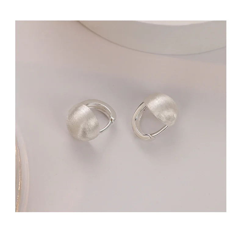 925 Sterling Silver hoop Korean geometric Round Earrings Simple Temperament Exquisite Hot Semale Sexy Jewelry Gift