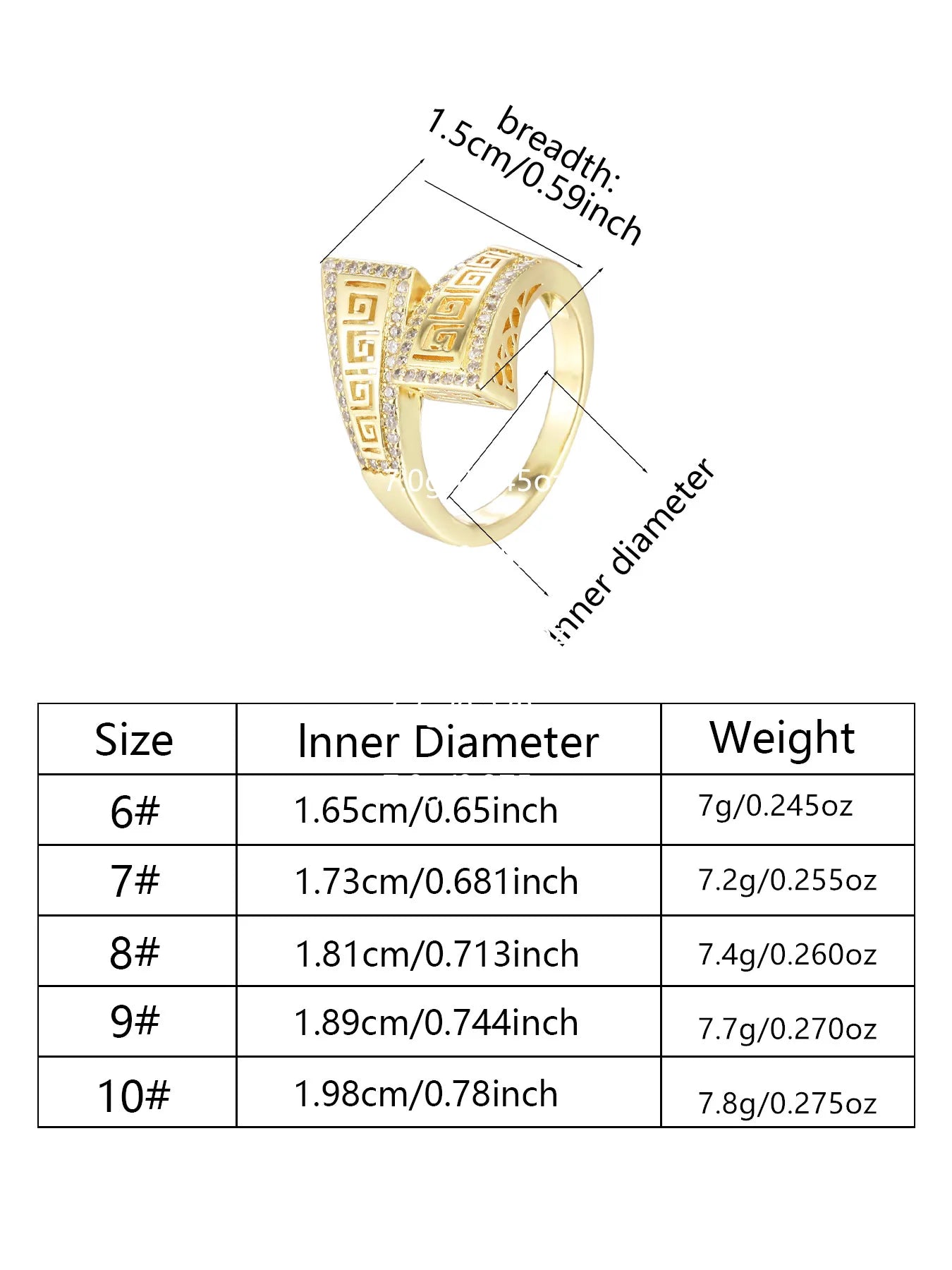 Ladies Personality Geometric Ring Women Elegance Zircon Ring