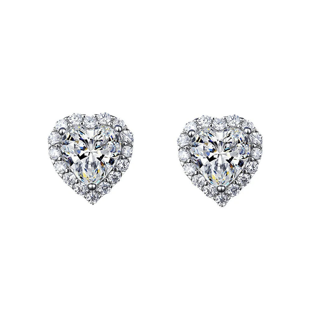 Solitaire Lab Diamond Jewelry set 925 Sterling Silver Party Wedding Rings Earrings Necklace For Women Bridal Moissanite Jewelry