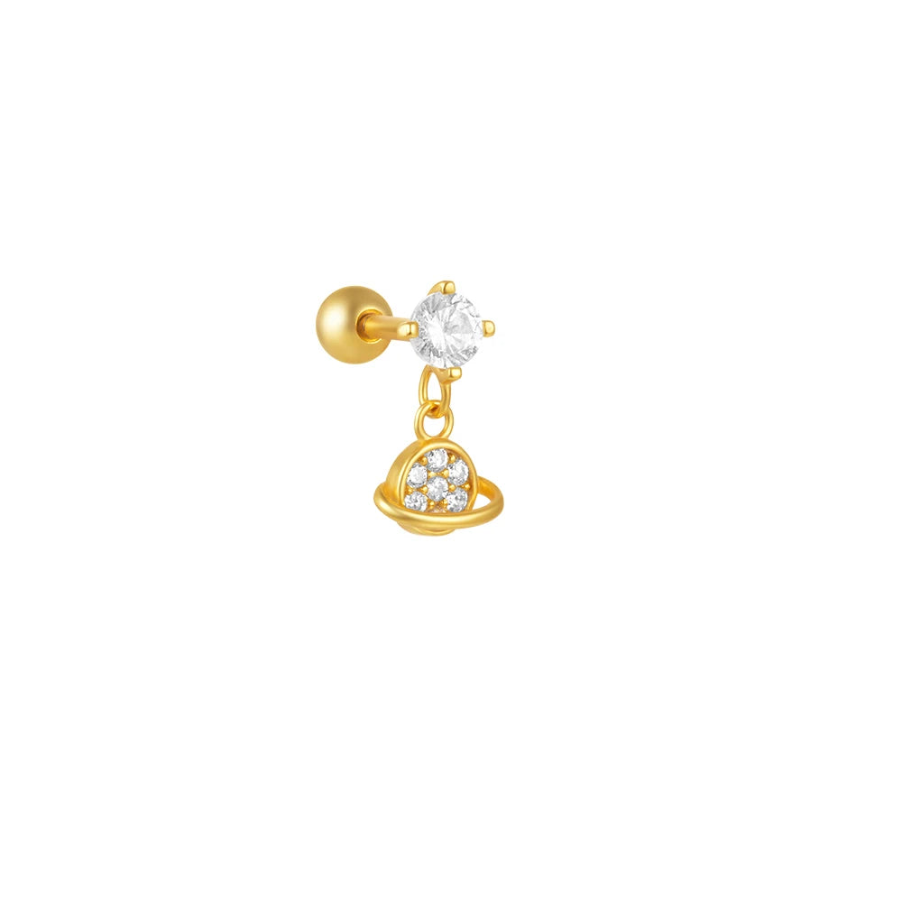 Heart Round Ball Flat Helix Piercing Earring 925 Sterling Silver Ear Studs Geometric Zircon Exquisite Trinket Studs Aretes