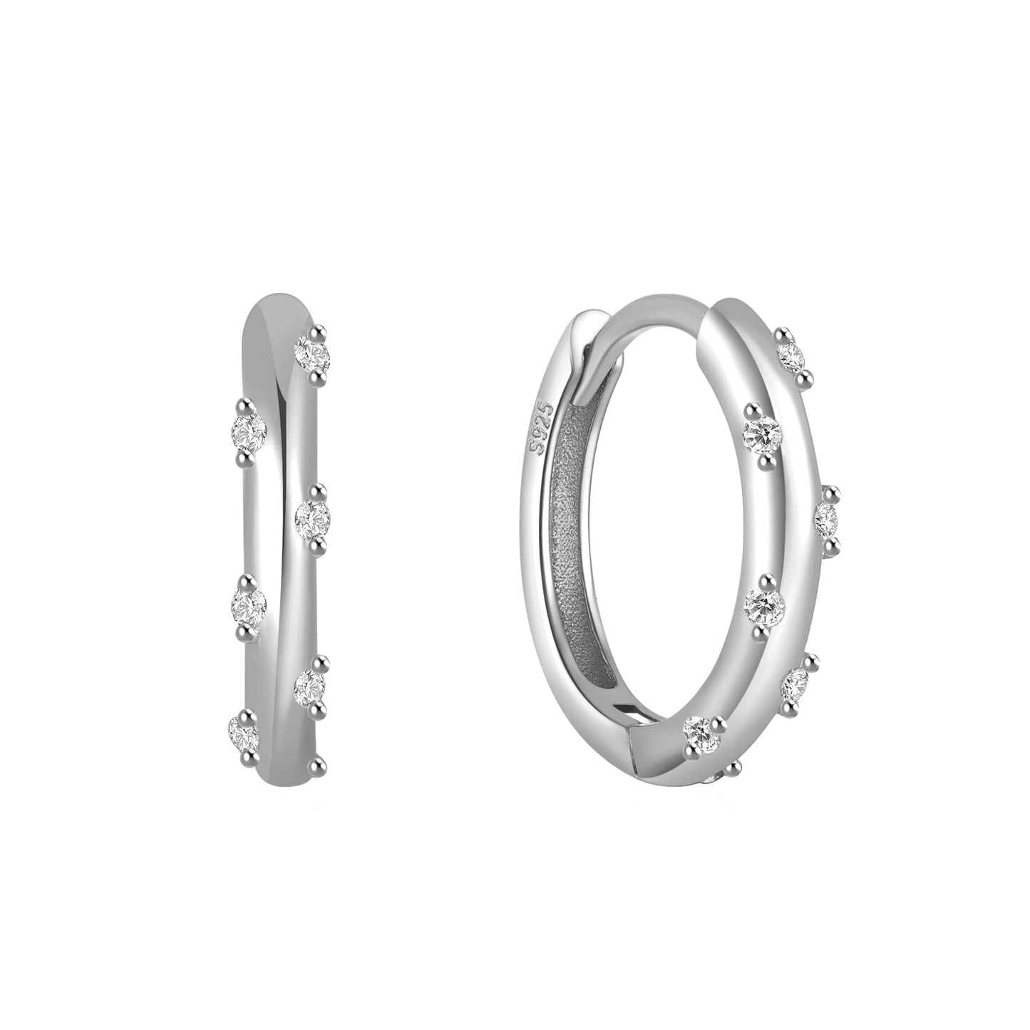 925 Sterling Silver Glossy Hoop Earrings Gold Color Tiny Cartilage Piercing Small Huggie Earring Fine Jewelry Accessories