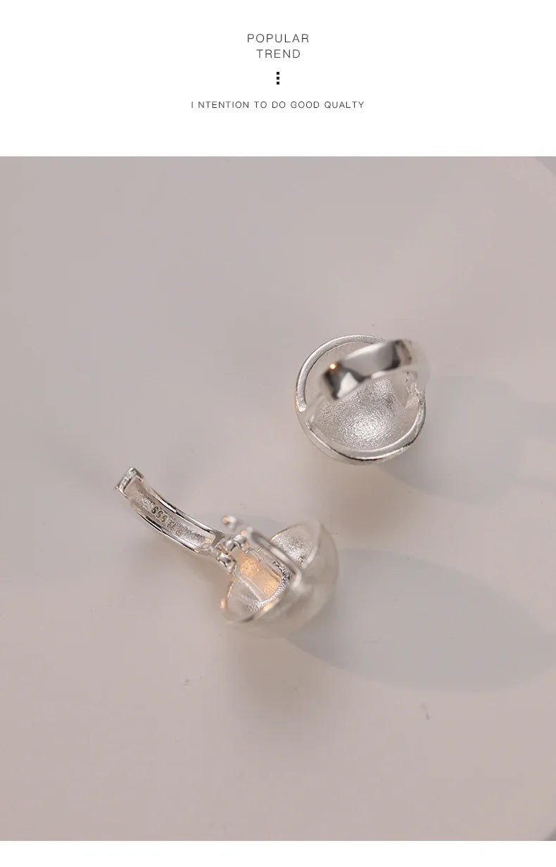 925 Sterling Silver hoop Korean geometric Round Earrings Simple Temperament Exquisite Hot Semale Sexy Jewelry Gift