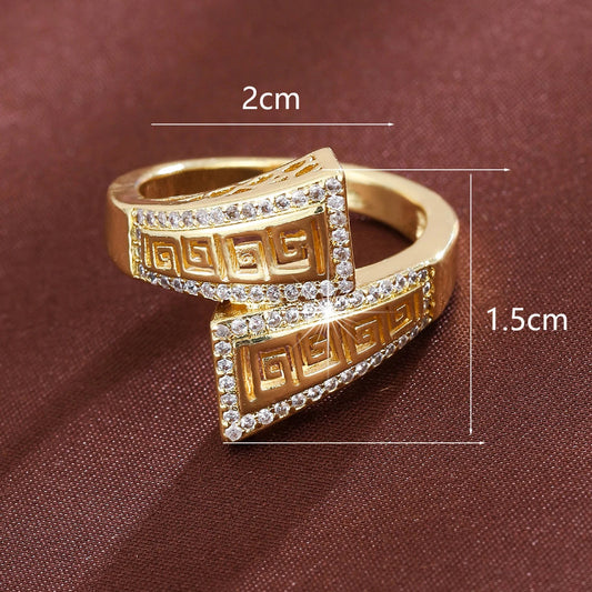 Ladies Personality Geometric Ring Women Elegance Zircon Ring