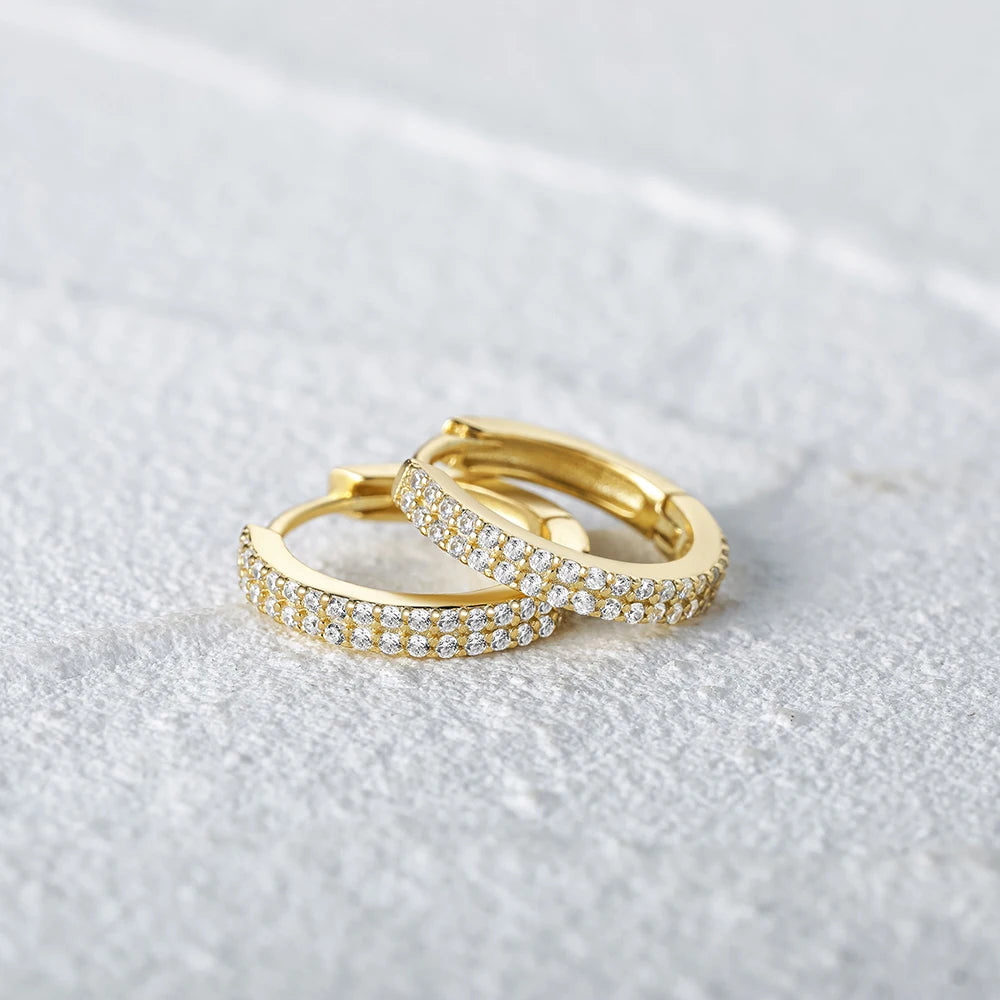 925 Sterling Silver Glossy Hoop Earrings Gold Color Tiny Cartilage Piercing Small Huggie Earring Fine Jewelry Accessories