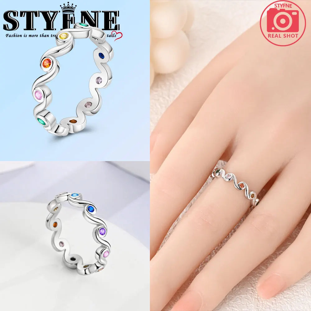 Ring 925 Sterling Silver Heart, Red, Pink, White, Blue Ring for Women Holiday Jewelry Gift