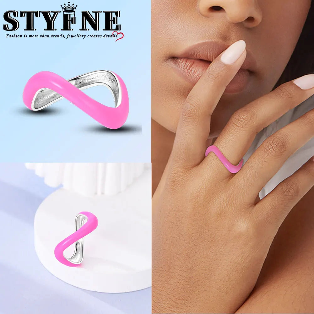 Ring 925 Sterling Silver Heart, Red, Pink, White, Blue Ring for Women Holiday Jewelry Gift