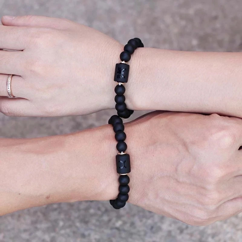 Natural Stone Beads Zodiac Signs Bracelet Friends Couples 12 Constellation Stretch Beaded Bracelet For Men Women Jewelry Gift