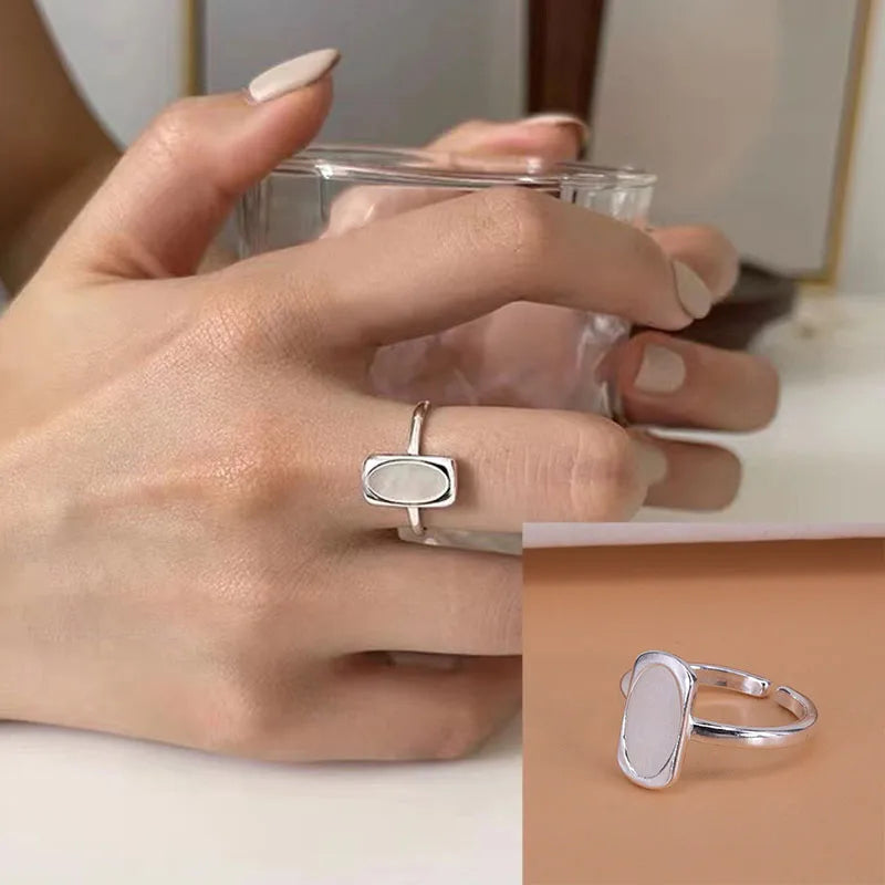 925 Sterling Silver Geometric Multilayer Round Bead Ring Female Fashion Punk Temperament Prevent Allergy Charm Jewelry