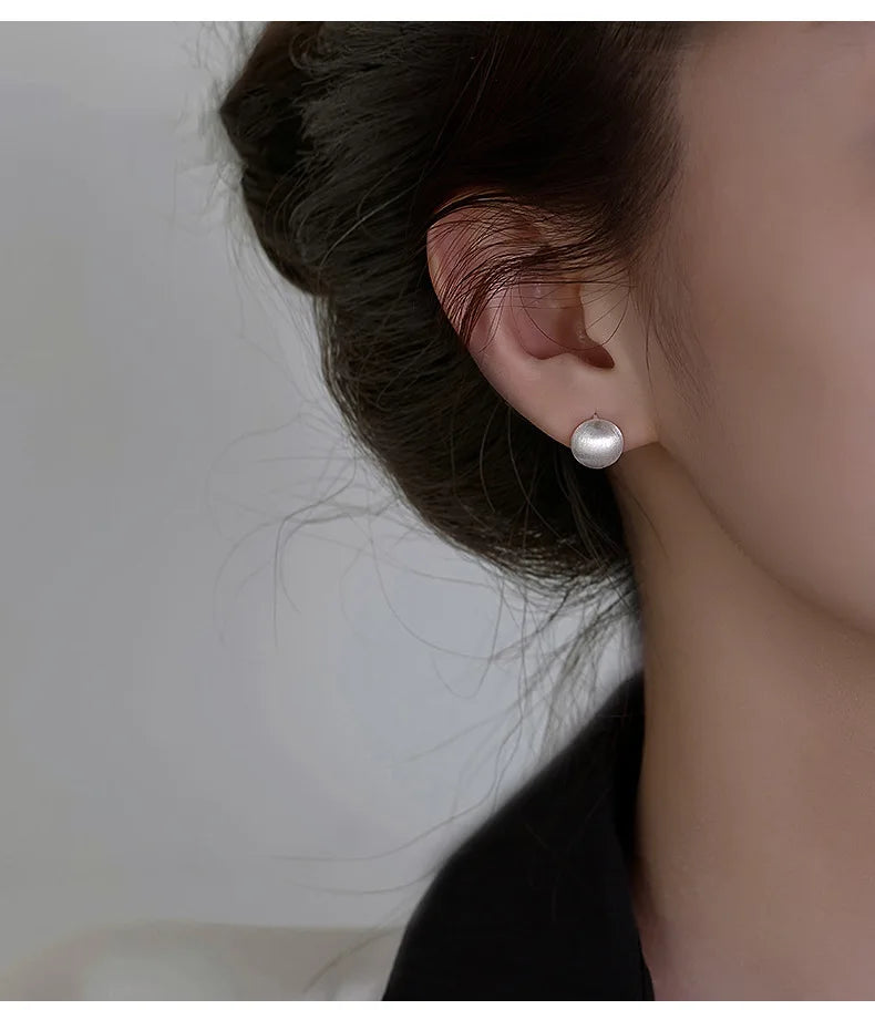 925 Sterling Silver hoop Korean geometric Round Earrings Simple Temperament Exquisite Hot Semale Sexy Jewelry Gift