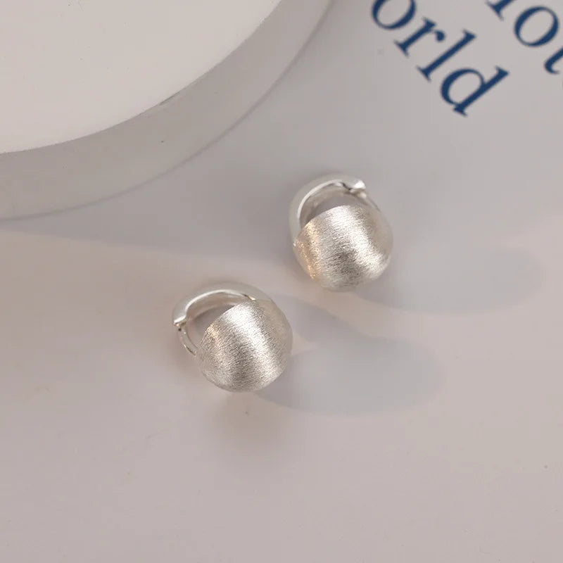 925 Sterling Silver hoop Korean geometric Round Earrings Simple Temperament Exquisite Hot Semale Sexy Jewelry Gift