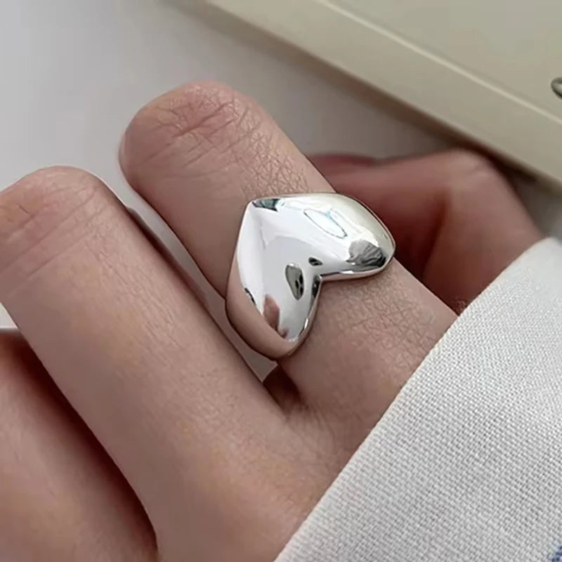 925 Sterling Silver Geometric Multilayer Round Bead Ring Female Fashion Punk Temperament Prevent Allergy Charm Jewelry