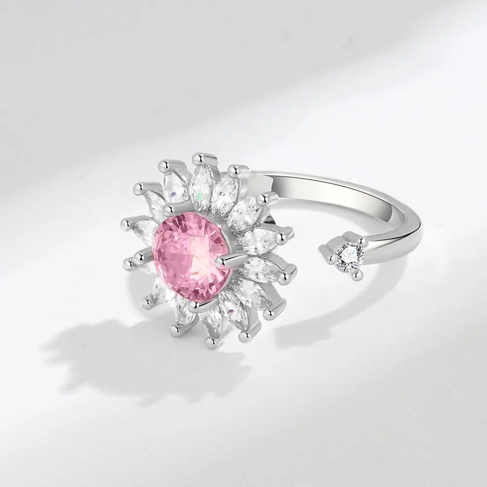 ELYSIUM sunflower fidget ring – rotating relief for daily stress.