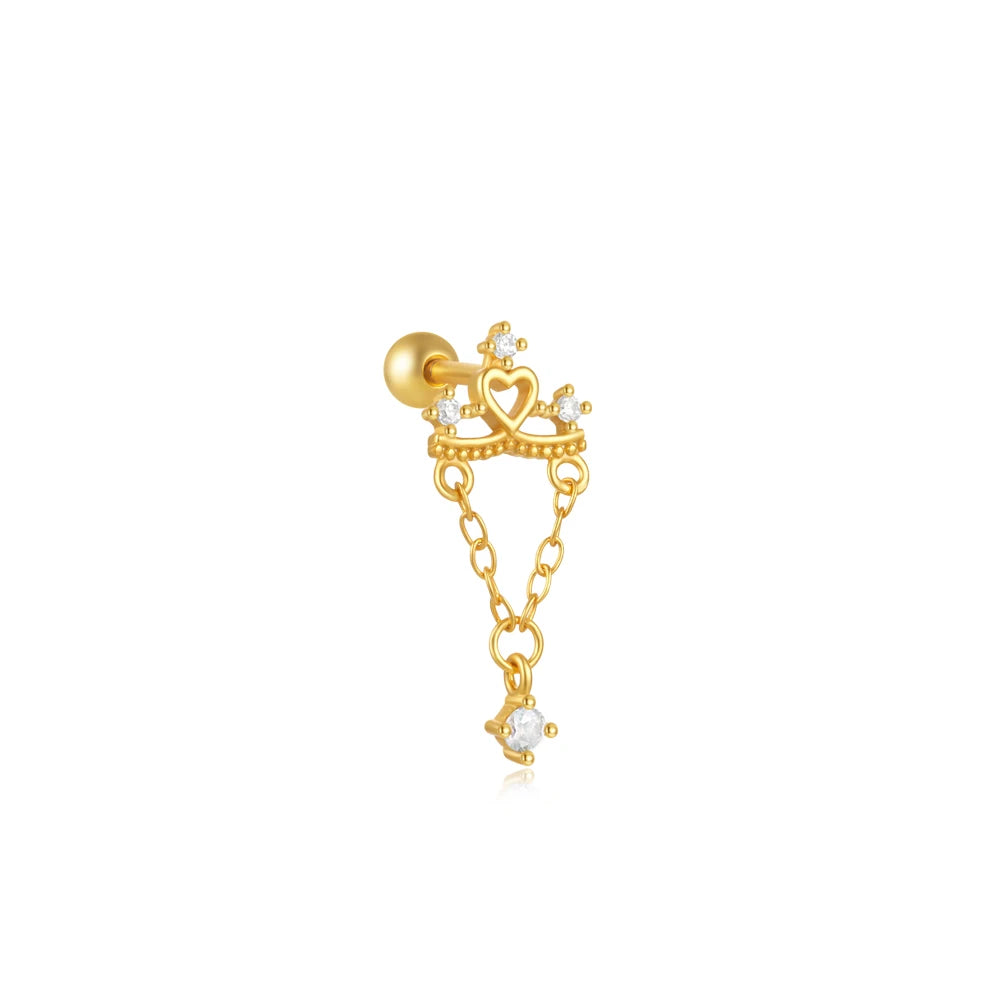 Heart Round Ball Flat Helix Piercing Earring 925 Sterling Silver Ear Studs Geometric Zircon Exquisite Trinket Studs Aretes