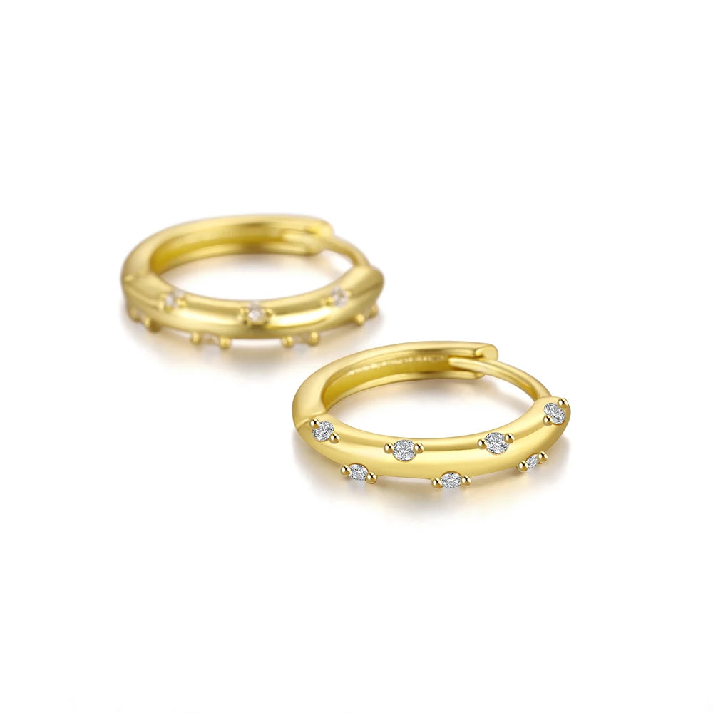 925 Sterling Silver Glossy Hoop Earrings Gold Color Tiny Cartilage Piercing Small Huggie Earring Fine Jewelry Accessories