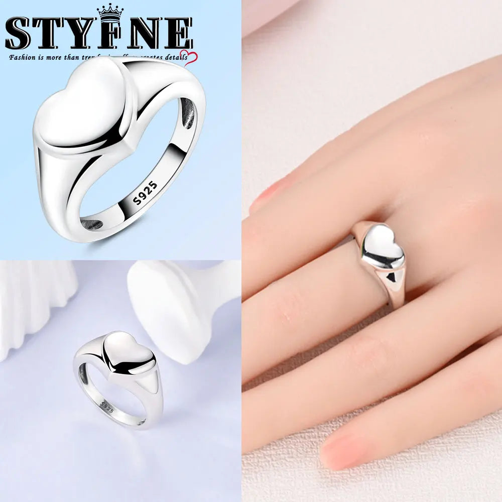 Ring 925 Sterling Silver Heart, Red, Pink, White, Blue Ring for Women Holiday Jewelry Gift