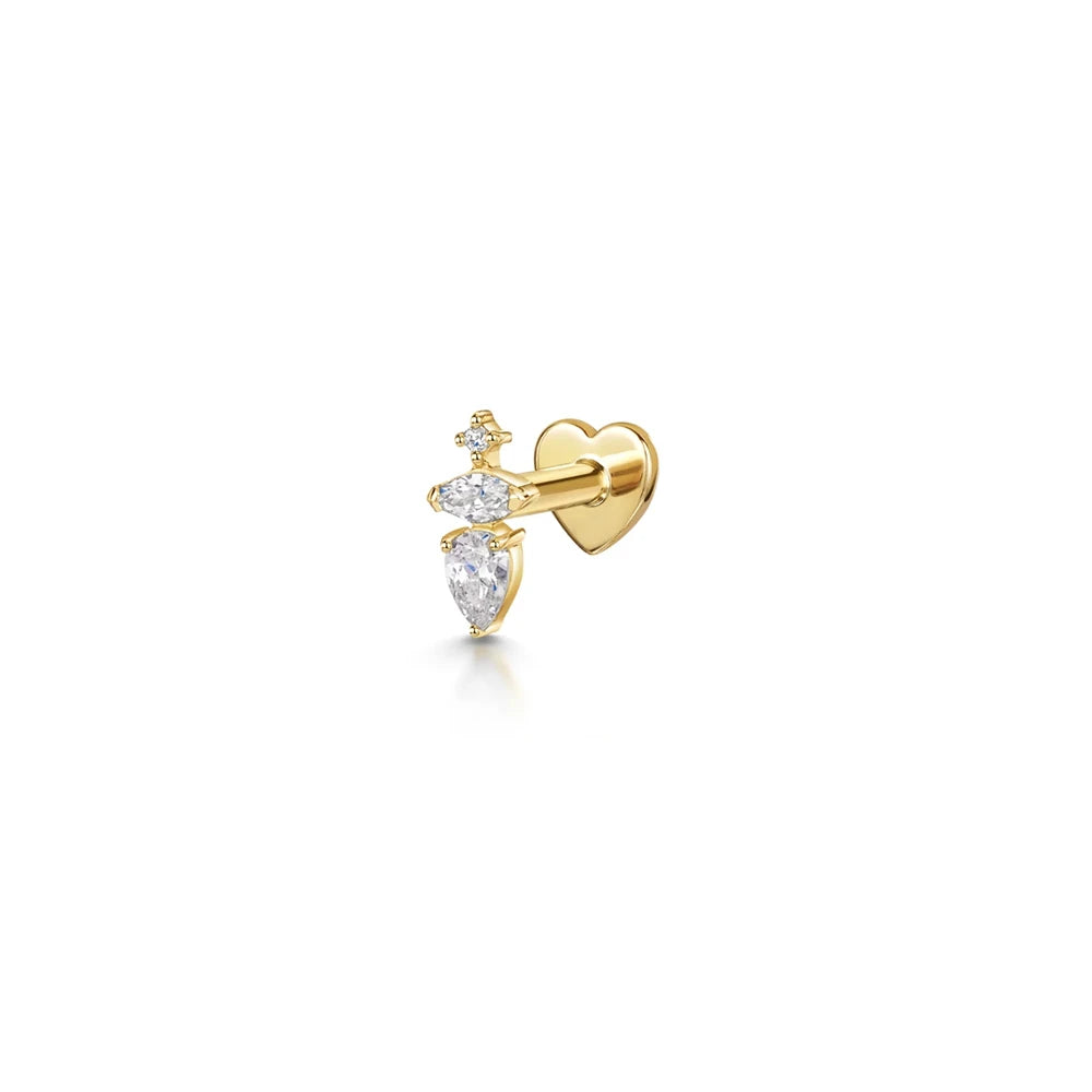 Heart Round Ball Flat Helix Piercing Earring 925 Sterling Silver Ear Studs Geometric Zircon Exquisite Trinket Studs Aretes