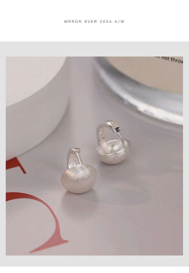 925 Sterling Silver hoop Korean geometric Round Earrings Simple Temperament Exquisite Hot Semale Sexy Jewelry Gift