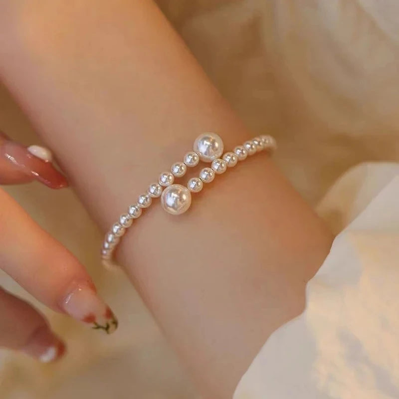 French Romantic Blue Crystal Shell Tassels Bracelet for Women Luxury Y2K Bling Bracelet Spice Girls Exquisite Jewelry Gift