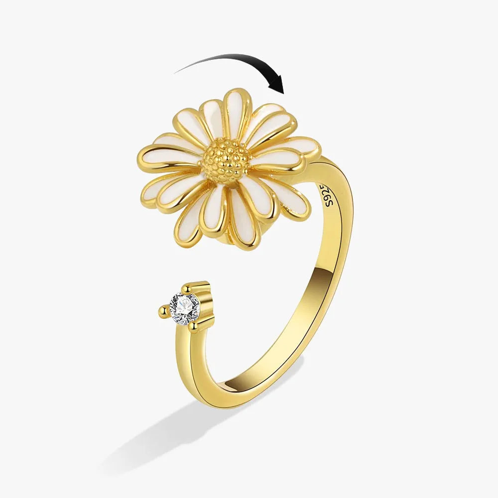ELYSIUM sunflower fidget ring – rotating relief for daily stress.