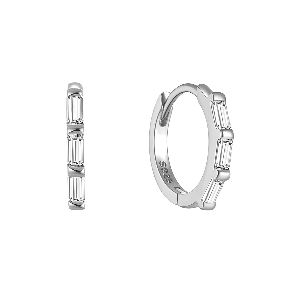925 Sterling Silver Glossy Hoop Earrings Gold Color Tiny Cartilage Piercing Small Huggie Earring Fine Jewelry Accessories