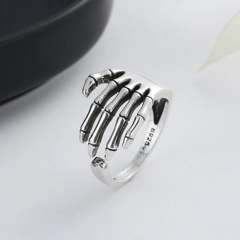 925 Sterling Silver Geometric Multilayer Round Bead Ring Female Fashion Punk Temperament Prevent Allergy Charm Jewelry