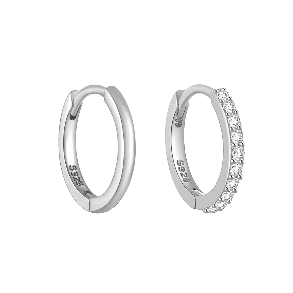 925 Sterling Silver Glossy Hoop Earrings Gold Color Tiny Cartilage Piercing Small Huggie Earring Fine Jewelry Accessories