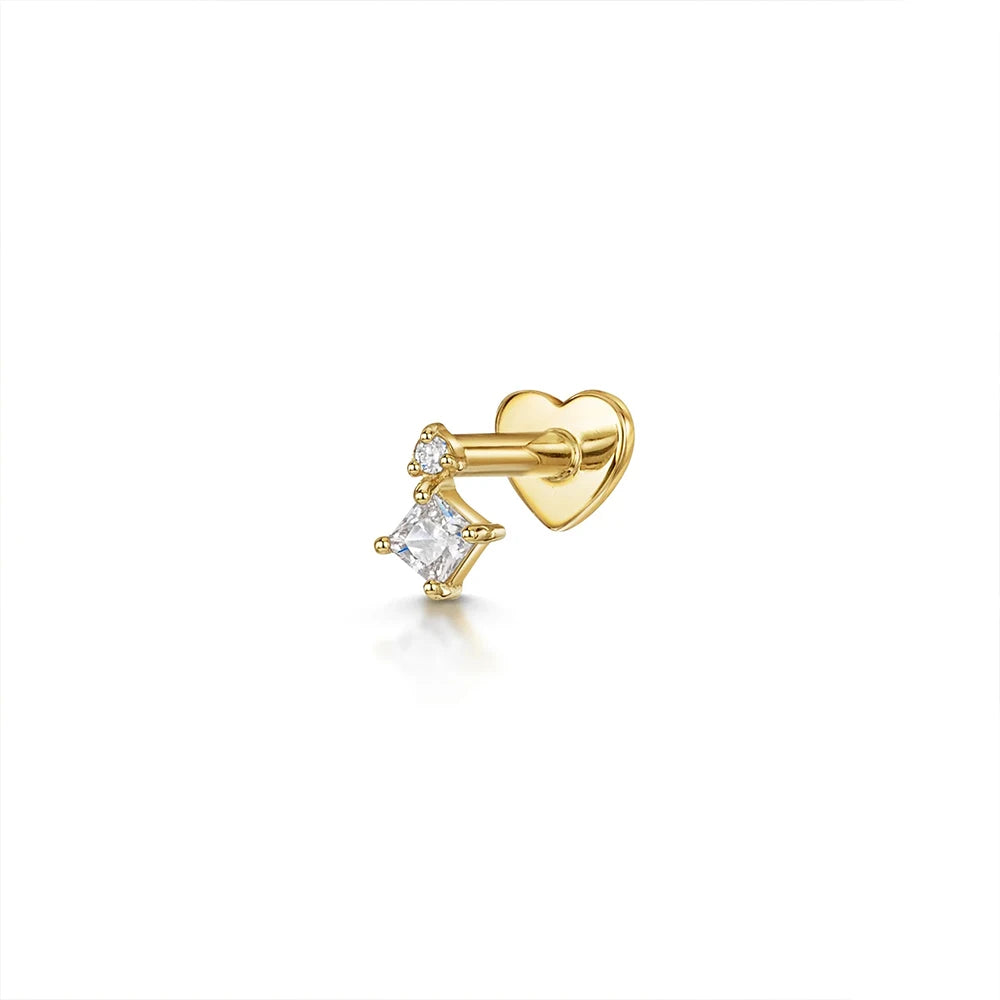 Heart Round Ball Flat Helix Piercing Earring 925 Sterling Silver Ear Studs Geometric Zircon Exquisite Trinket Studs Aretes