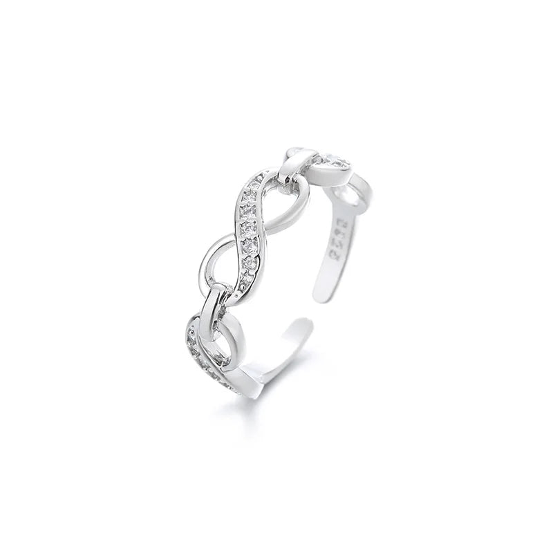 925 Sterling Silver Geometric Multilayer Round Bead Ring Female Fashion Punk Temperament Prevent Allergy Charm Jewelry