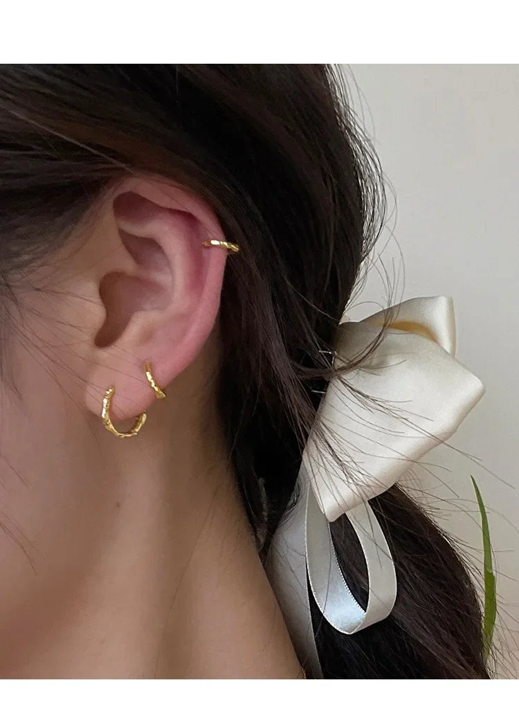 925 Sterling Silver Earrings Temperament Simple for Women Wedding Jewelry Accessories